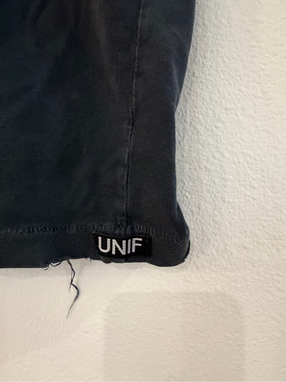 UNIF RARE Black Distressed Oversized Sleeveless Cutoff Shirt Grunge size small - Picture 10 of 13